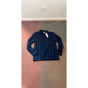 NWT Topman Long Sleeve Plaid Button Down Shirt Blue/Black L Large - Nordstrom